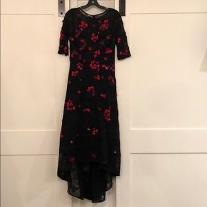 Embellished Lace Hi Lo gown